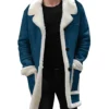 Men’s Blue Shearling Trench Coat