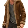Men's Brown Shearling Leather