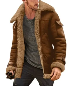 Men's Brown Shearling Leather