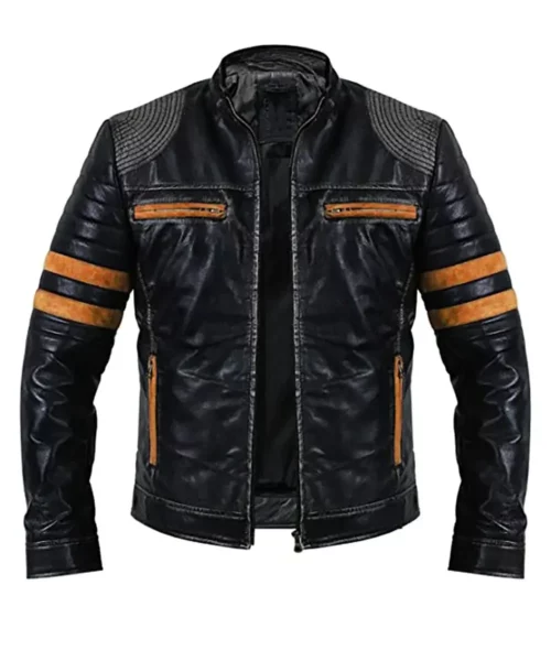 Men's Cafe Racer Motorcycle Biker Jacket