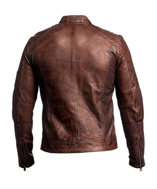 Men's Cafe Racer Motorcycle Leather Jacket
