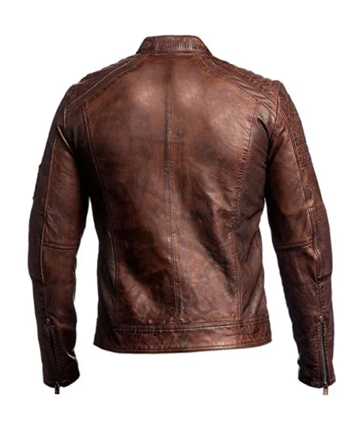 Men's Cafe Racer Motorcycle Leather Jacket
