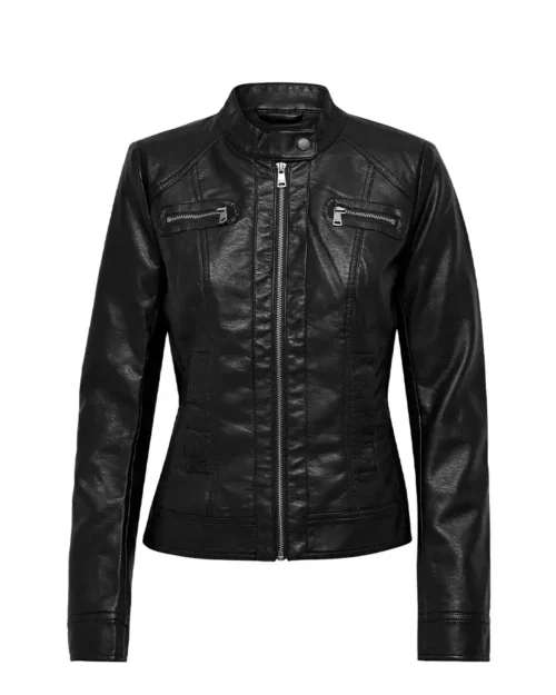 Women's Black Cafe Racer Jacket