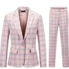 Women's Pink Plaid Suit