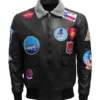 Top Gun Maverick Pilot Black Leather Jacket