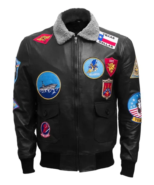 Top Gun Maverick Pilot Black Leather Jacket