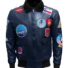 Top Gun Maverick Pilot Blue Leather Jacket