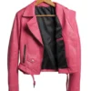 Women's Barbie Doll Pink Leather Jacket
