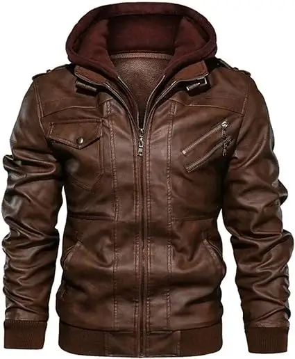 Mens New Mountain Skin Autumn Casual Motorcycle Leather Jackets