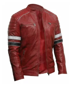 Men's Vintage Cafe Racer Red Jacket