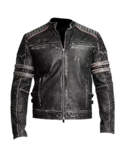 Vintage Biker Retro Motorcycle Leather Jacket