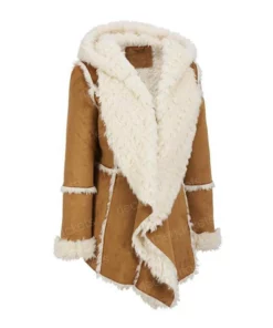 Womens Fur Suede Brown Overcoat