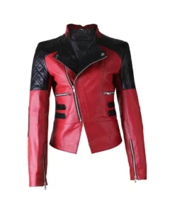 Womens Red Motorcycle Leather Jacket