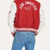 YONY Los Angeles Red Letterman Varsity Jacket