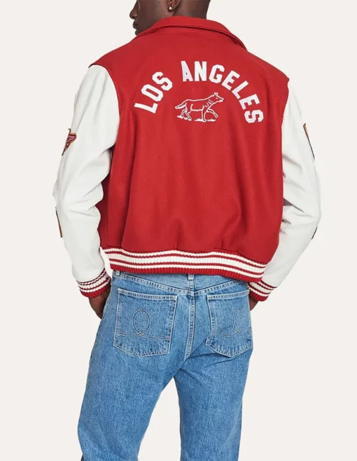 YONY Los Angeles Red Letterman Varsity Jacket