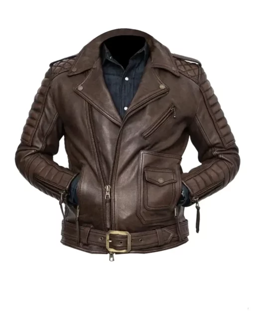 Belvedere Rust Reload Brown Leather Jacket