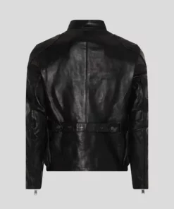 Black Cafe Racer Leather Jacket