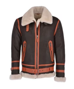 Men's Aviator Bomber Leather Jacket