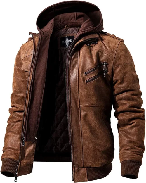 Men’s Brown Hooded Jacket