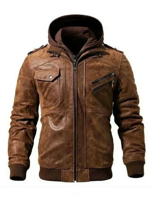 Men’s Brown Hooded Jacket