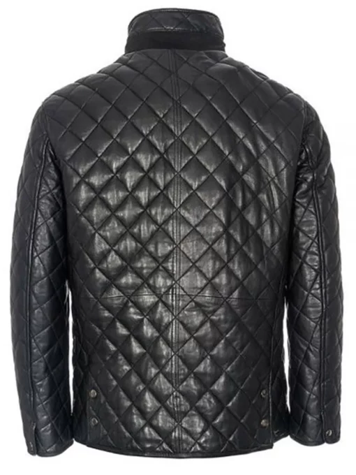 Men’s Cross Stitch Black Quilted Jacket