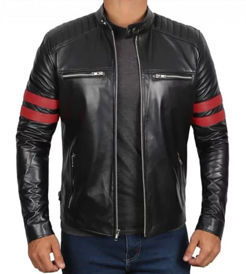 Mens Retro Black Leather Jacket