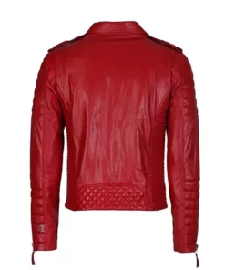 Red Cafe Racer Leather Jacket