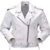 White Motorcycle leather Jacket