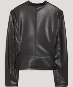 Women Black Motorcycle Leather Jacket
