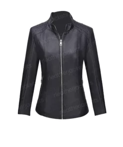 Women's Asymmetrical Black Leather Jacket