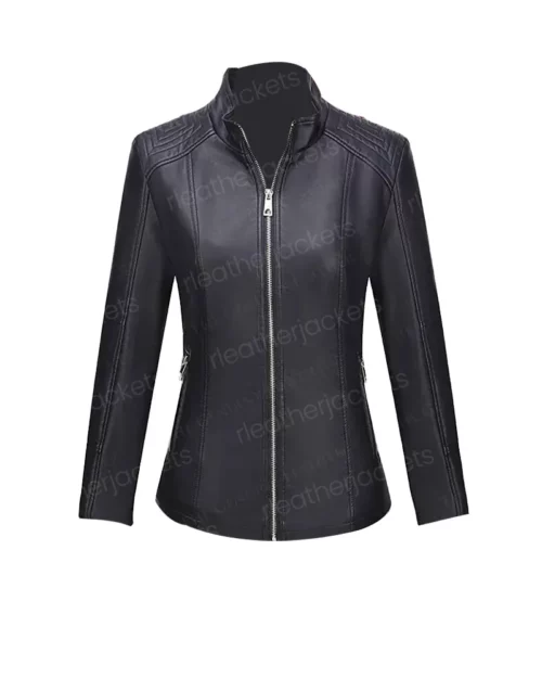 Women's Asymmetrical Black Leather Jacket