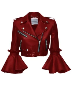 Womens Blood Red Cropped Jacket