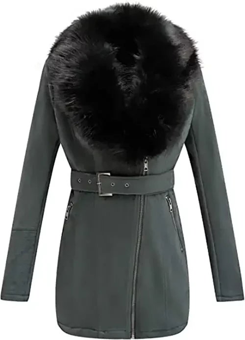 Women’s Green Suede Fur Coat