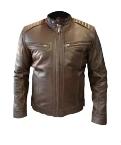 Men's Brown Cafe Racer Leather Jacket
