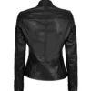 Women's Black Cafe Racer Leather Jacket