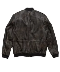 Rebel Black Leather Bomber Jacket