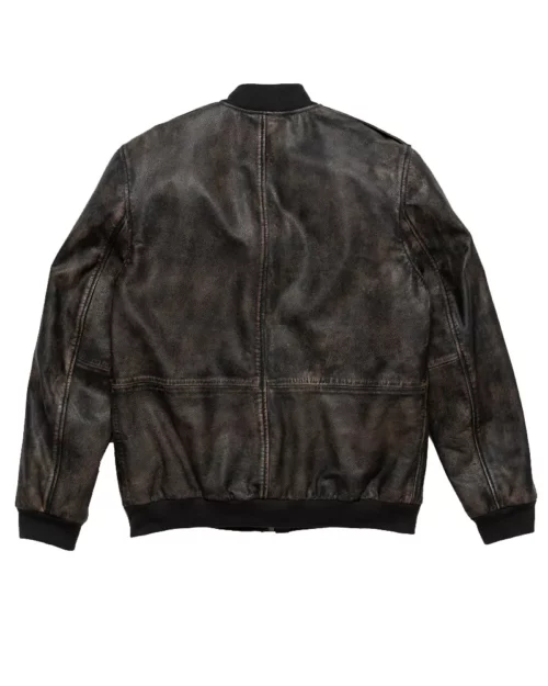 Rebel Black Leather Bomber Jacket