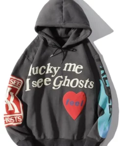 Lucky Me I See Ghosts Gray Hoodie