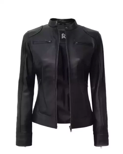 Women's Black Moto Leather Jacket