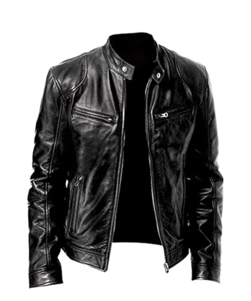 Mens Black Genuine Leather Jacket