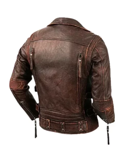 Men's Vintage Biker Brown Jacket