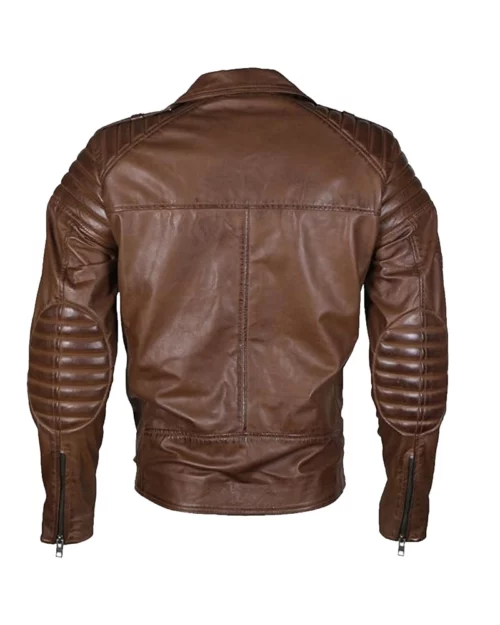 Men's Brown Biker Motorcycle Jacket