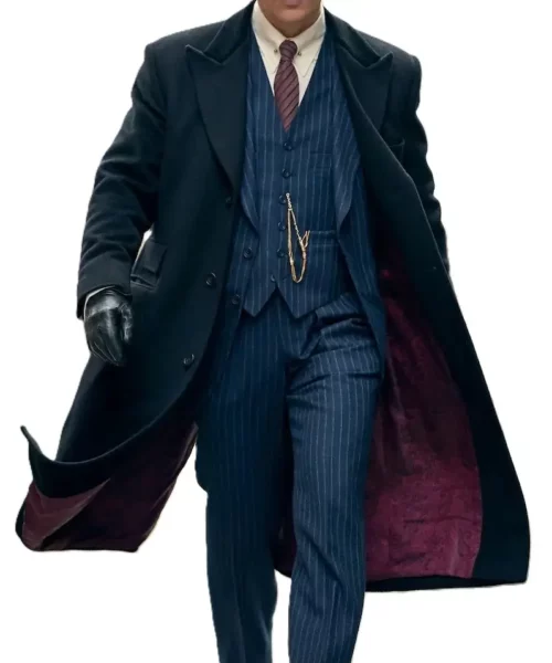 Men's Shelby Long Wool Black Overcoat