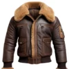 Men And Women Brown Aviator Genuine Leather Jacket