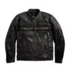 Men's Harley Davidson Black Moto Biker Leather Jacket