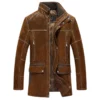 Men's Vintage Brown Leather Biker Jacket