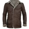 Men's Vintage Fur Collar Slim Fit Leather Blazer Jacket
