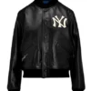 Polo Ralph Lauren Yankees Black Genuine Leather Jacket