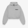 Women’s Essentials Fear of God Fleece Cropped Pullover Hoodie