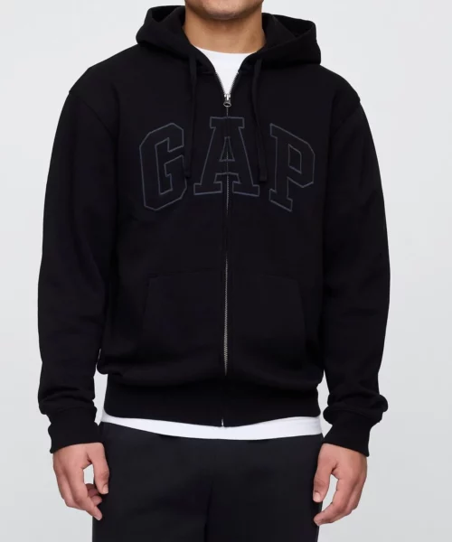 Men's Gap Logo Zip Black Hoodie